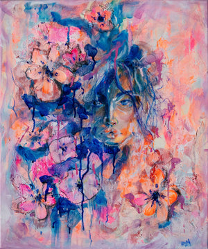 "Under Flower" acrylic on canvas 50 x 60